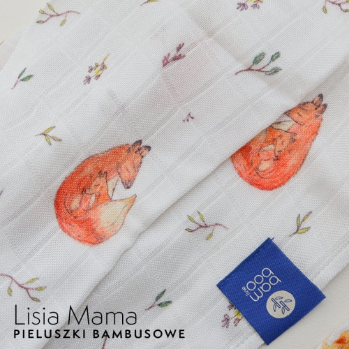 Zestaw Pieluszek Bambusowych 2szt. Lisia Mama Róż - Bamboo Line