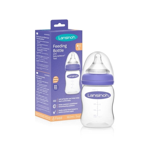 Butelka do karmienia 160 ml ze Smoczkiem Natural Wave o Wolnym Przepływie - Lansinoh