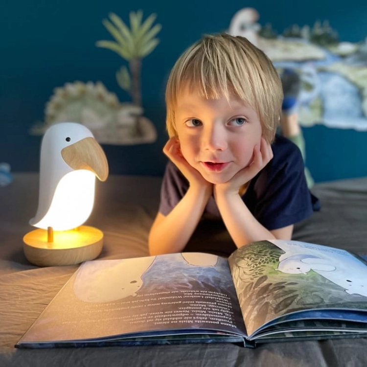 Lampka Led dla Dzieci z Głośnikiem Maskonur Biały
