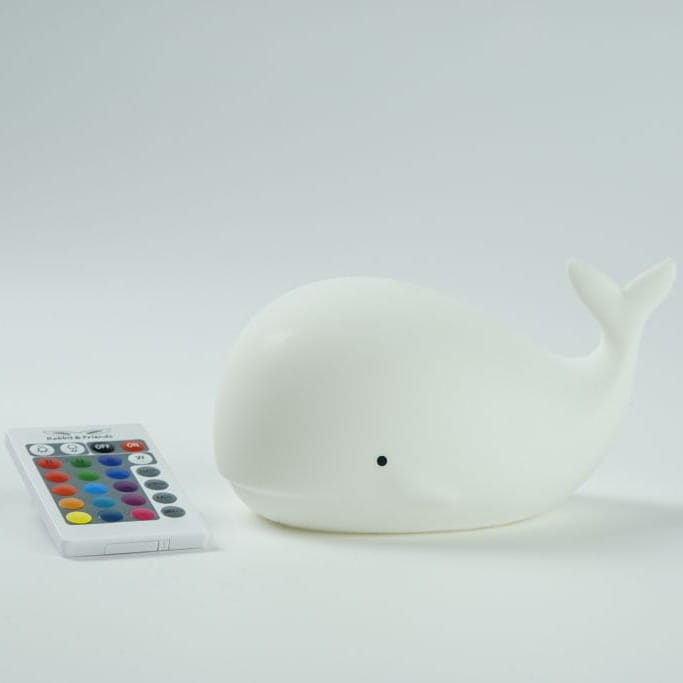 Lampka Nocna Dla Dzieci Stojąca Wieloryb z Pilotem — Rabbit and Friends
