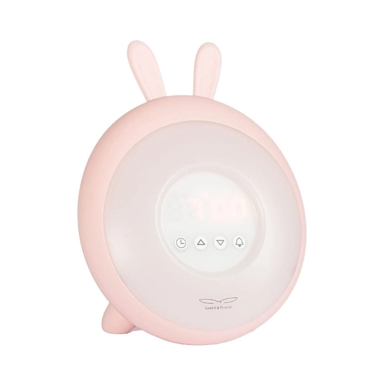 Lampka Nocna Dla Dzieci Stojąca Budzik Różowy Królik — Rabbit and Friends