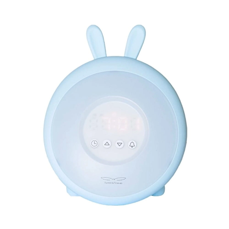 Lampka Nocna Dla Dzieci Stojąca Budzik Niebieski Królik — Rabbit and Friends