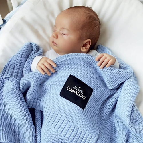 Kocyk dla Niemowlaka Bambusowy Lullalove Baby Blue Niebieski