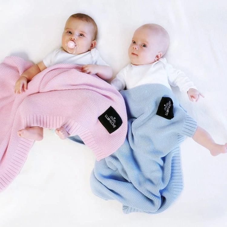 Kocyk dla Niemowlaka Bambusowy Lullalove Baby Blue Niebieski