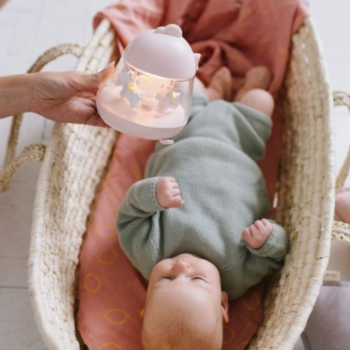 Lampka Nocna Dla Dzieci Stojąca Pozytywka Różowa — Rabbit and Friends