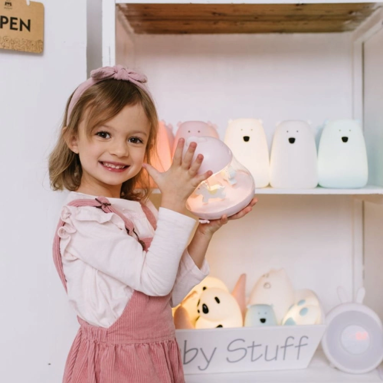 Lampka Nocna Dla Dzieci Stojąca Pozytywka Różowa — Rabbit and Friends
