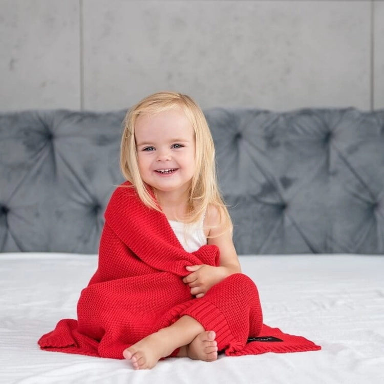 Kocyk dla Niemowlaka Bambusowy Lullalove Czerwień