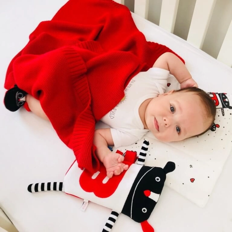 Kocyk dla Niemowlaka Bambusowy Lullalove Czerwień