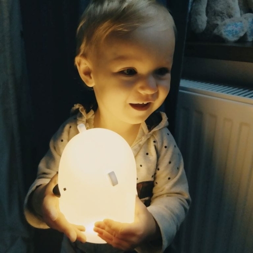 Lampka Nocna Dla Dzieci Stojąca Miś Duży Biały  z Dziewczynką — Rabbit and Friends