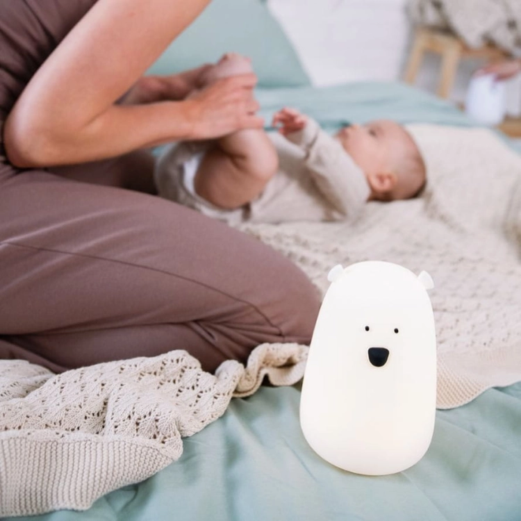 Lampka Nocna Dla Dzieci Stojąca Miś Duży Biały — Rabbit and Friends