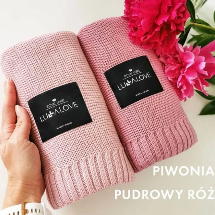 Kocyk dla Niemowlaka Bambusowy Lullalove Piwonia Różowy Ciemny