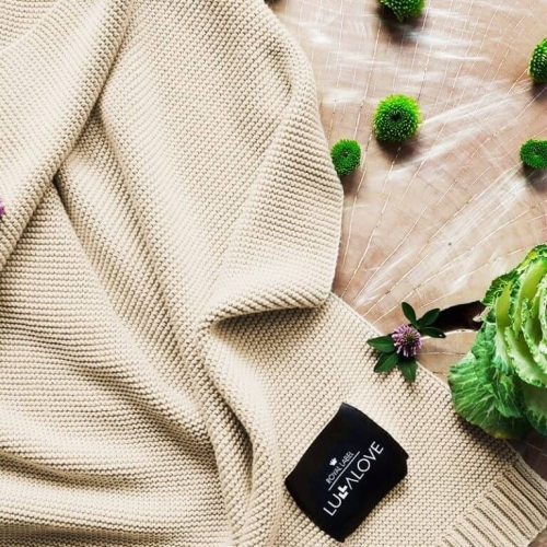 Kocyk dla Niemowlaka Bambusowy Lullalove Kawa z Mlekiem Jasny Brąz