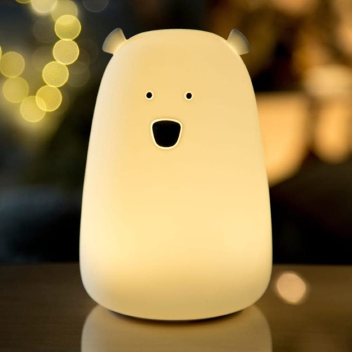 Lampka Nocna Dla Dzieci Stojąca Miś Biały z Pilotem Kolory — Rabbit and Friends
