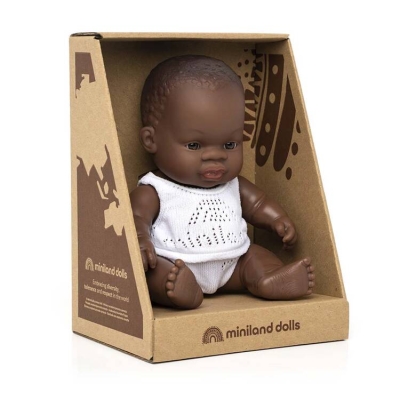 Lalka chłopiec Afrykańczyk 21cm Miniland Baby
