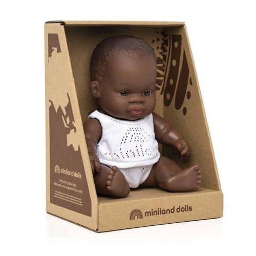 Lalka chłopiec Afrykańczyk 21cm Miniland Baby