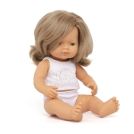 Lalka Dziewczynka Europejka Ciemny Blond 38 cm / Miniland