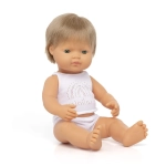 Lalka Chłopiec Europejczyk Ciemny Blond 38cm / Miniland