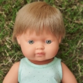 Lalka chłopiec Europejczyk Ciemny Blond 38cm Miniland Doll