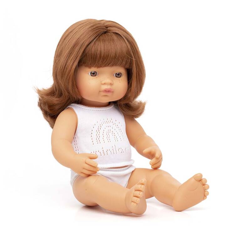 Lalka Dziewczynka Europejka Rude Włosy 38cm Miniland Doll