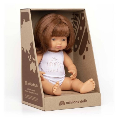 Lalka Dziewczynka Europejka Rude Włosy 38cm Miniland Doll