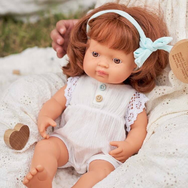 Lalka Dziewczynka Europejka Rude Włosy 38cm Miniland Doll
