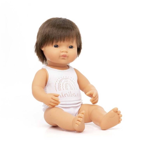 Lalka Chłopiec Europejczyk Brązowe Włosy 38cm Miniland Doll