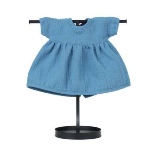 Sukienka Muślinowa dla Lalki Miniland - Denim Blue Rozmiar 38