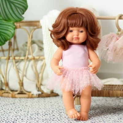 Strój Baletnicy Różowy  Body + Spódniczka tutu 38 cm - lillitoy