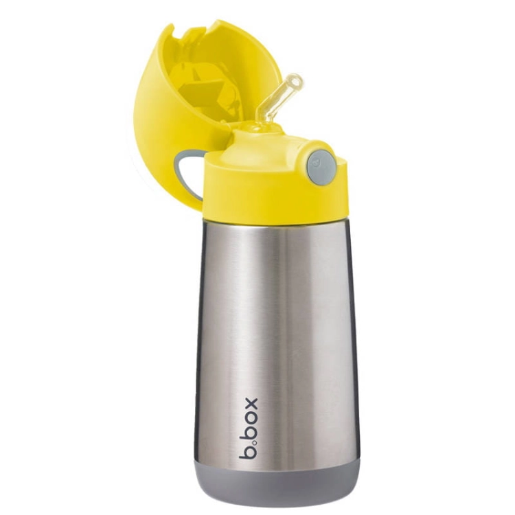 B.Box Bidon Termiczny ze Słomką dla Dziecka 350 ml Lemon Sherbet Żółty