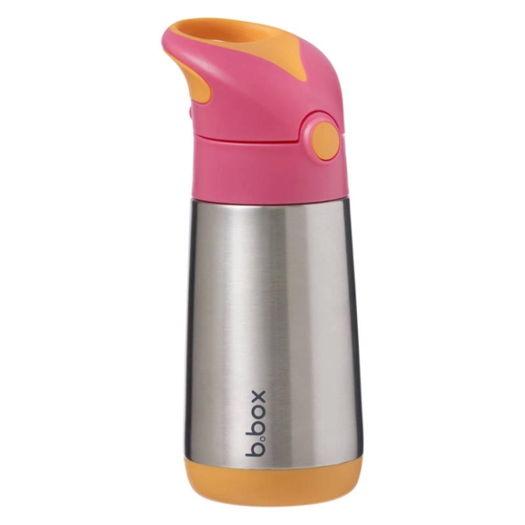 B.Box Bidon Termiczny ze Słomką dla Dziecka 350 ml Strawberry Shake Różowy