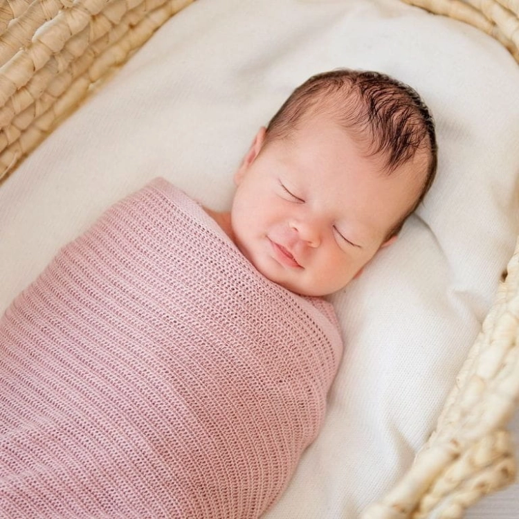 Otulacz Bambusowy dla Niemowlaka Lullalove Pudrowy Róż
