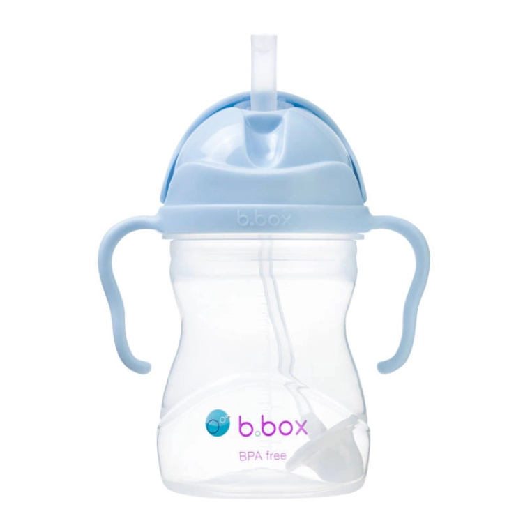 B.Box Bidon dla Dziecka ze Słomką 240 ml Bubblegum Błękitny Niebieski