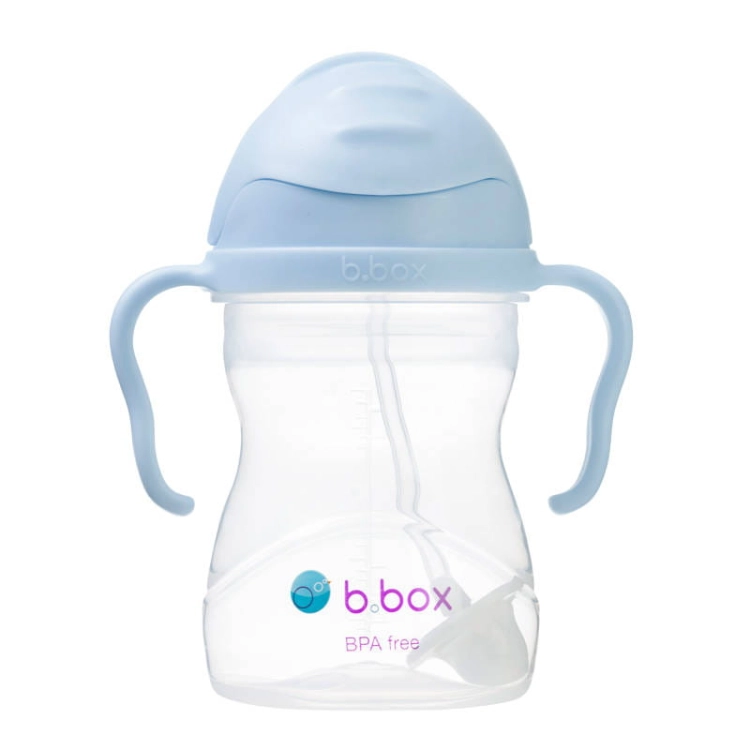 B.Box Bidon dla Dziecka ze Słomką 240 ml Bubblegum Błękitny Niebieski