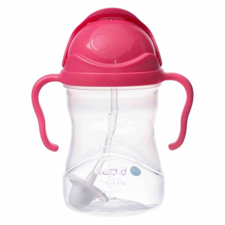 B.Box Bidon dla Dziecka ze Słomką 240 ml Malinowy Różowy