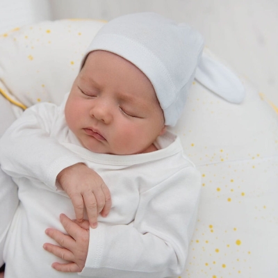 Czapeczka Bawełniana dla Noworodka 0-3m Różowa - lullalaove
