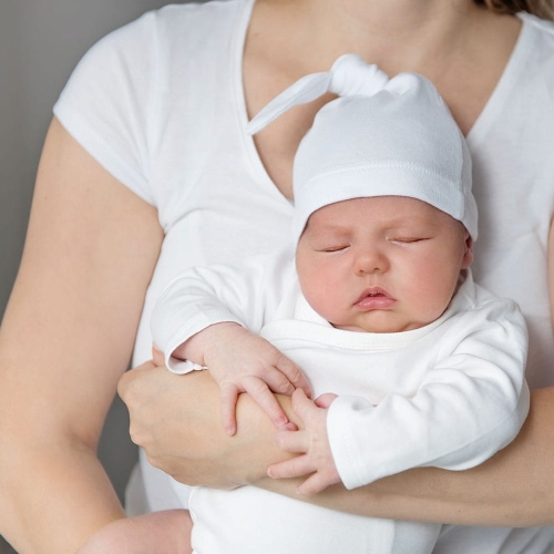Czapeczka Bawełniana dla Noworodka 0-3m Niebieska - lullalove