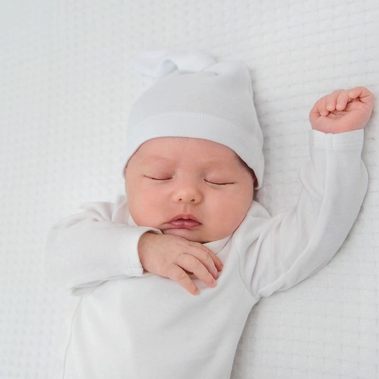Czapeczka Bawełniana dla Noworodka 0-3m Niebieska - lullalove