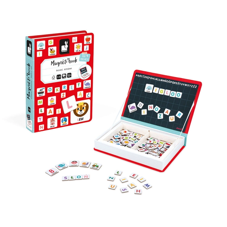 Układanka Magnetyczna Janod Magnetibook Polski Alfabet