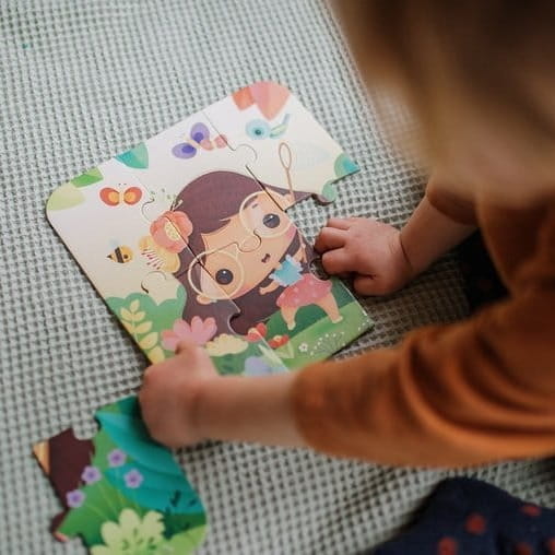 Puzzle dla Dzieci Progresywne w Walizce Pory Roku 4 Układanki 3+ Janod