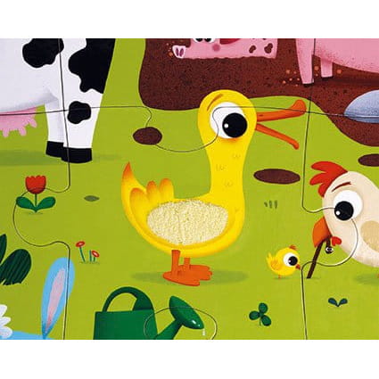Puzzle dla Dzieci Sensoryczne 20 Elementów Farma Janod