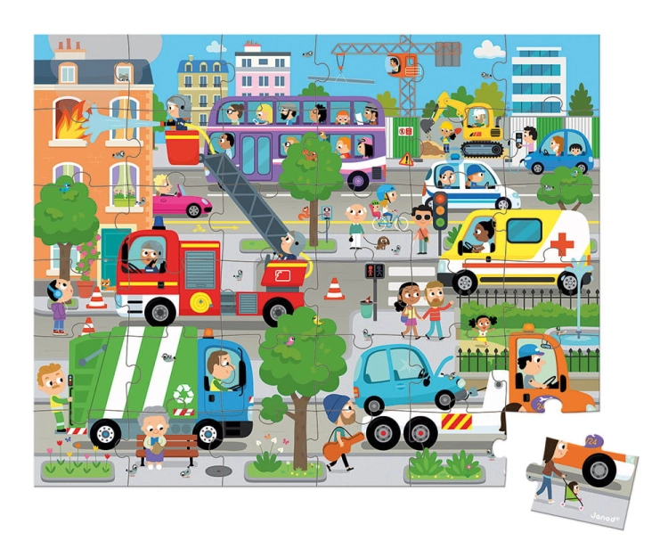 Puzzle dla Dzieci w Walizce Miasto 36 Elementów 4+ Janod