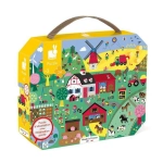 Puzzle dla Dzieci Obserwacyjne w Walizce Farma 24 el. 3+ / Janod