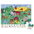 Puzzle dla Dzieci Obserwacyjne w Walizce Farma 24 Elementy 3+ Janod