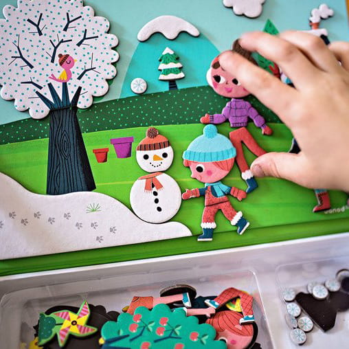 Układanka Magnetyczna Janod Magnetibook 4 Pory Roku