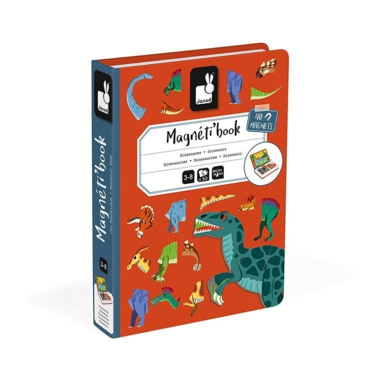 Układanka Magnetyczna Janod Magnetibook Dinozaury