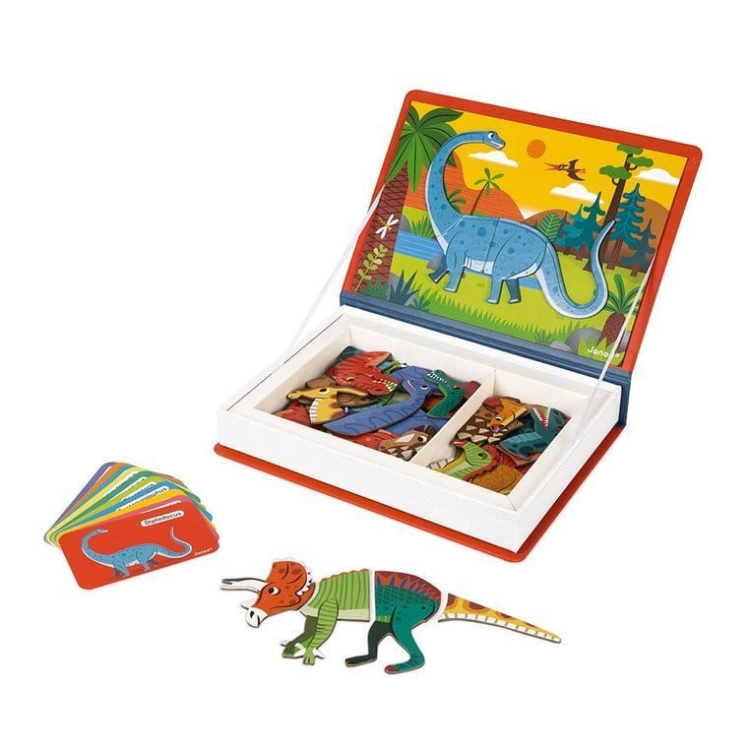Układanka Magnetyczna Janod Magnetibook Dinozaury