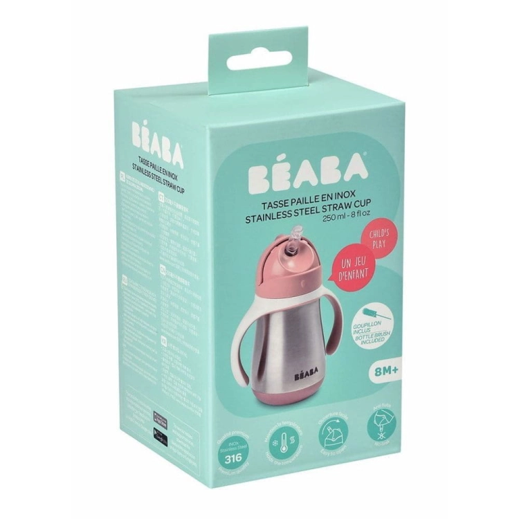 Bidon dla Dzieci Termiczny 250 ml Beaba Old Pink Różowy