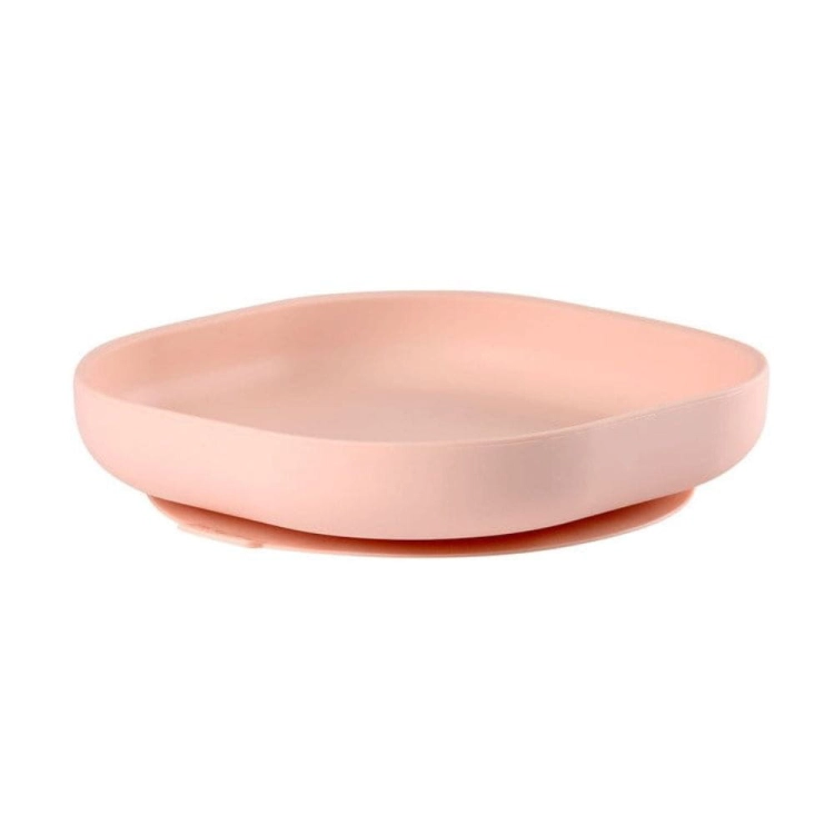 Talerzyk z Przyssawką Silikonowy dla Niemowlaka Beaba Pink Różowy