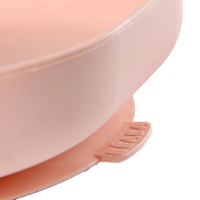 Talerzyk z Przyssawką Silikonowy dla Niemowlaka Beaba Pink Różowy