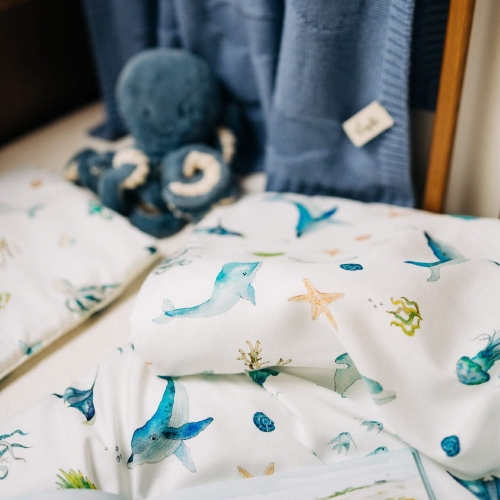 Bambusowa Pościel dla Niemowląt z Wypełnieniem Layette Ocean